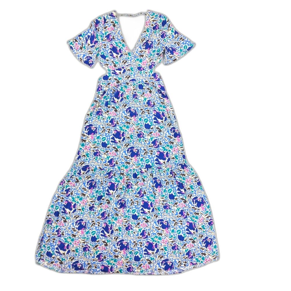 BA&SH Ova Printed Jacquard Maxi Dress Romantic French Girl Minimal Boho Resort